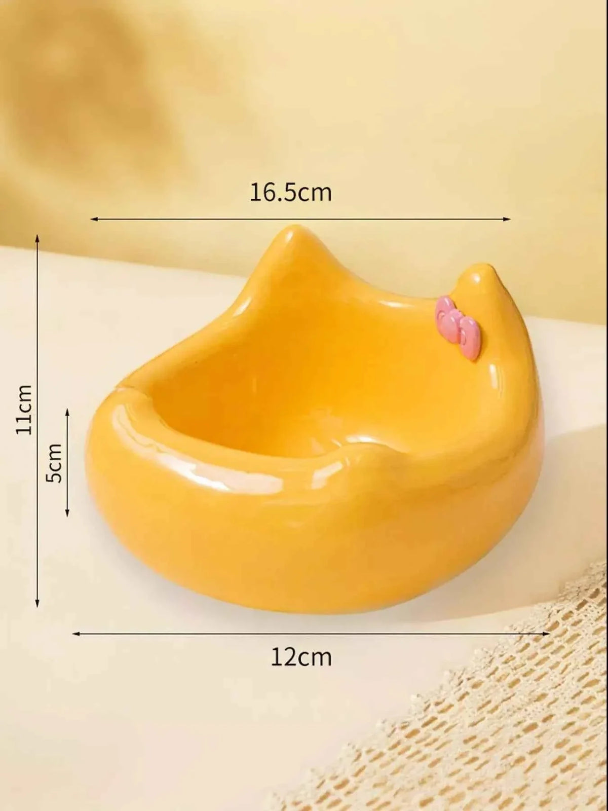 Ceramic Pet Bowl - Elevated with Bowknot