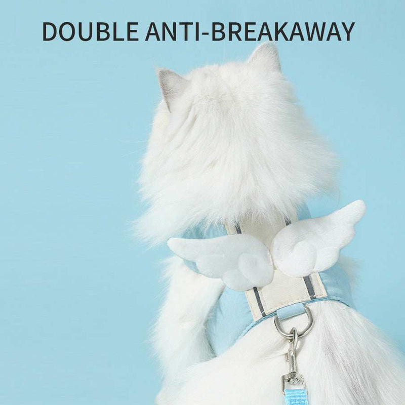 Angel Wings Design Adjustable Pet Cat Harness Leash Set