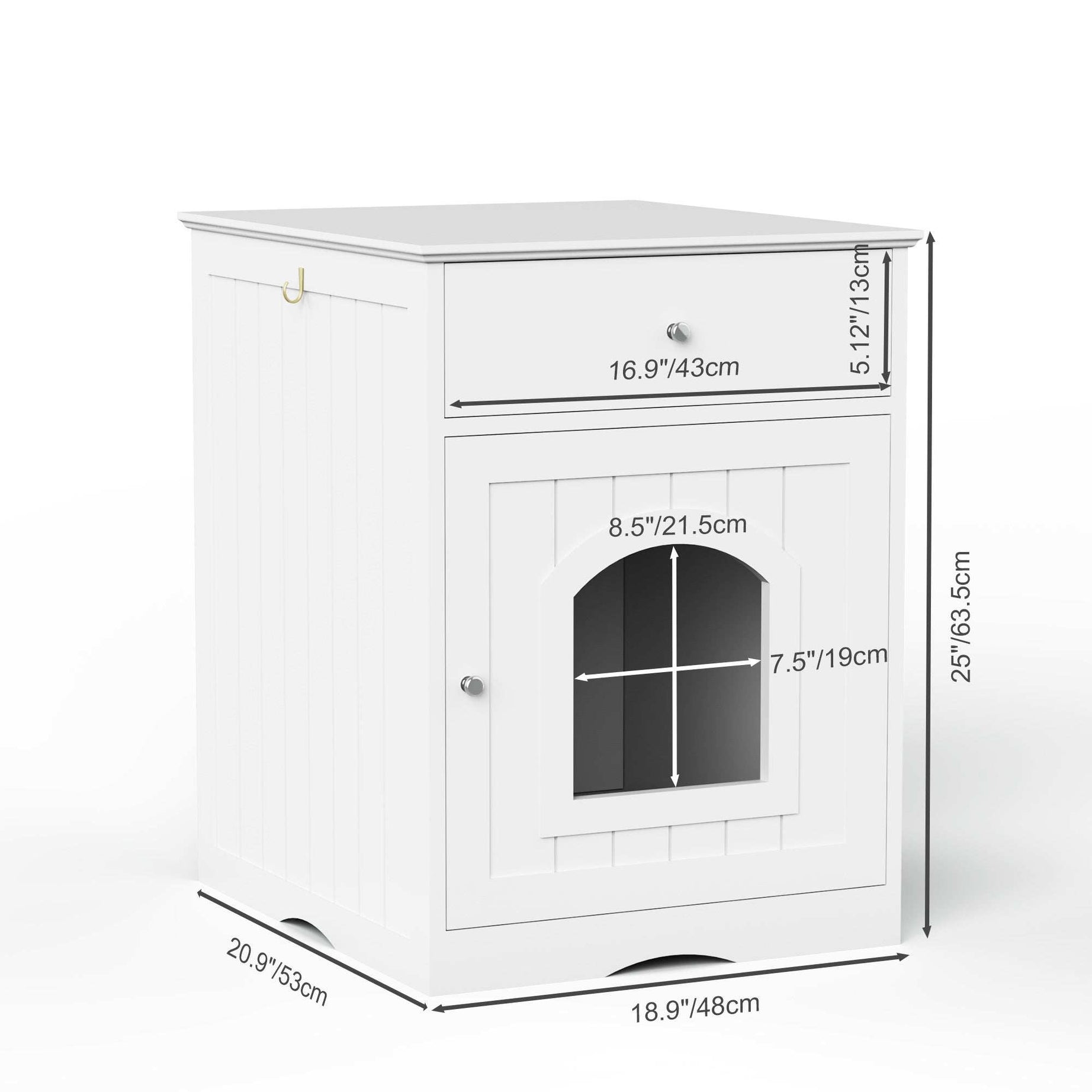 Wooden Pet House Litter Box Fence With Drawers