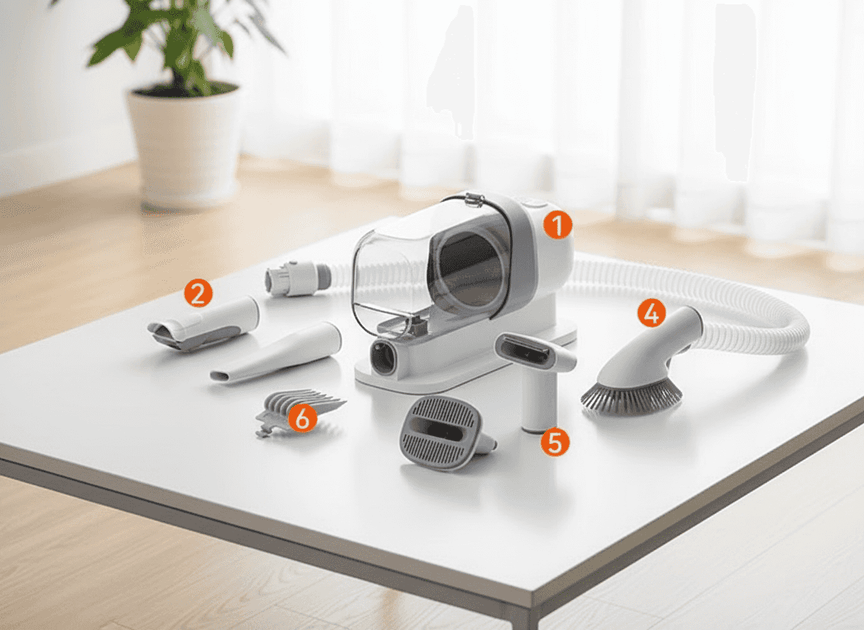 Cordless Pet Grooming Vacuum for Easy Mobility - Rechargeable