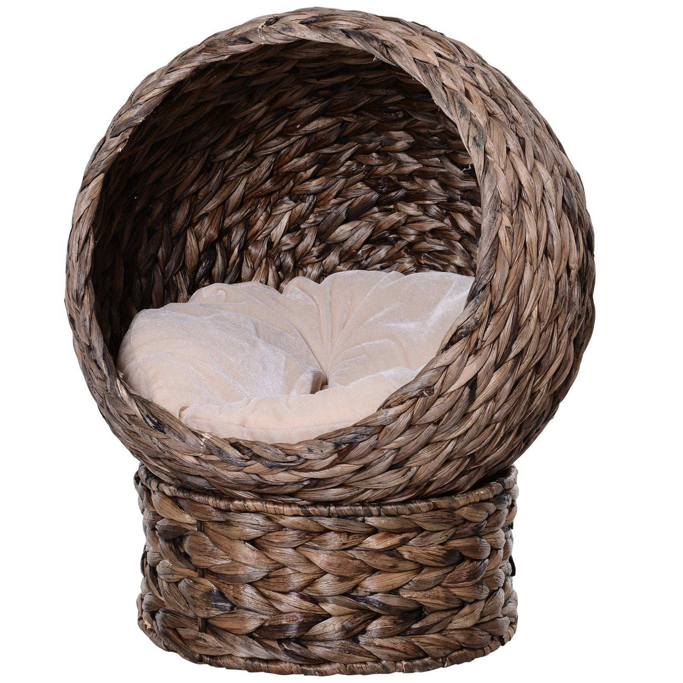 Cozy Wicker Pet Bed Dome - Natural Style
