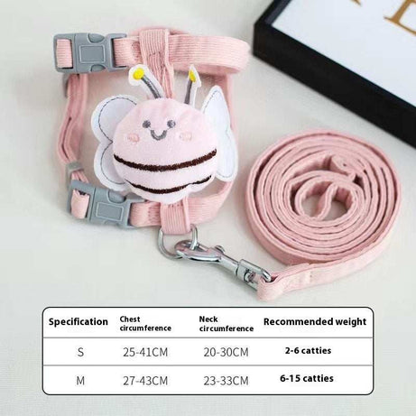 Fun "Cute Bee" Small Pet Harness & Matching Lead