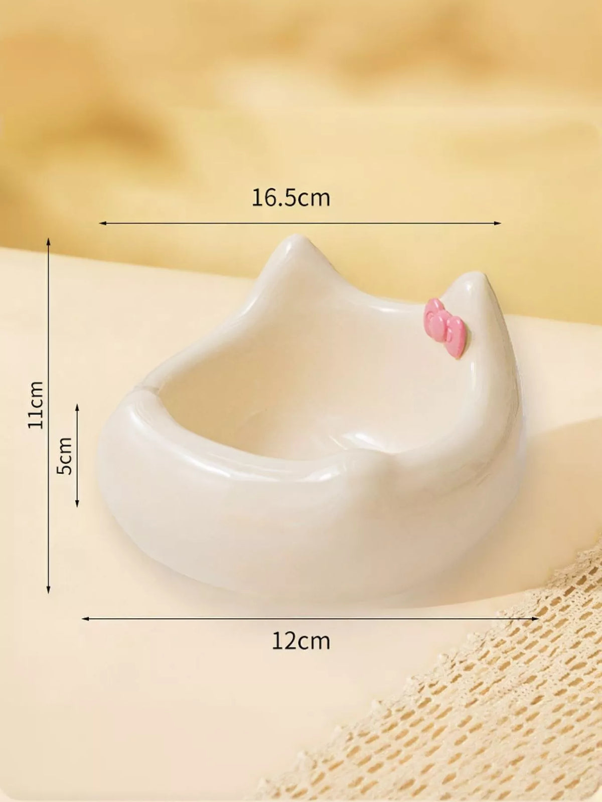 Ceramic Pet Bowl - Elevated with Bowknot