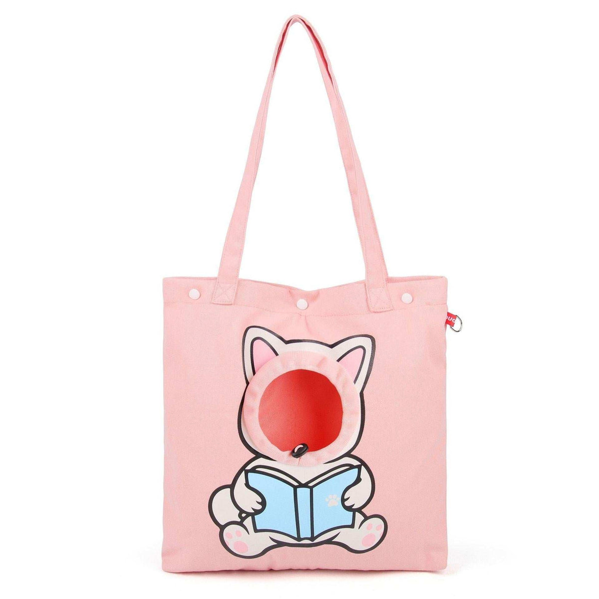 Cute Open Hole Cat Carrier Canvas Tote