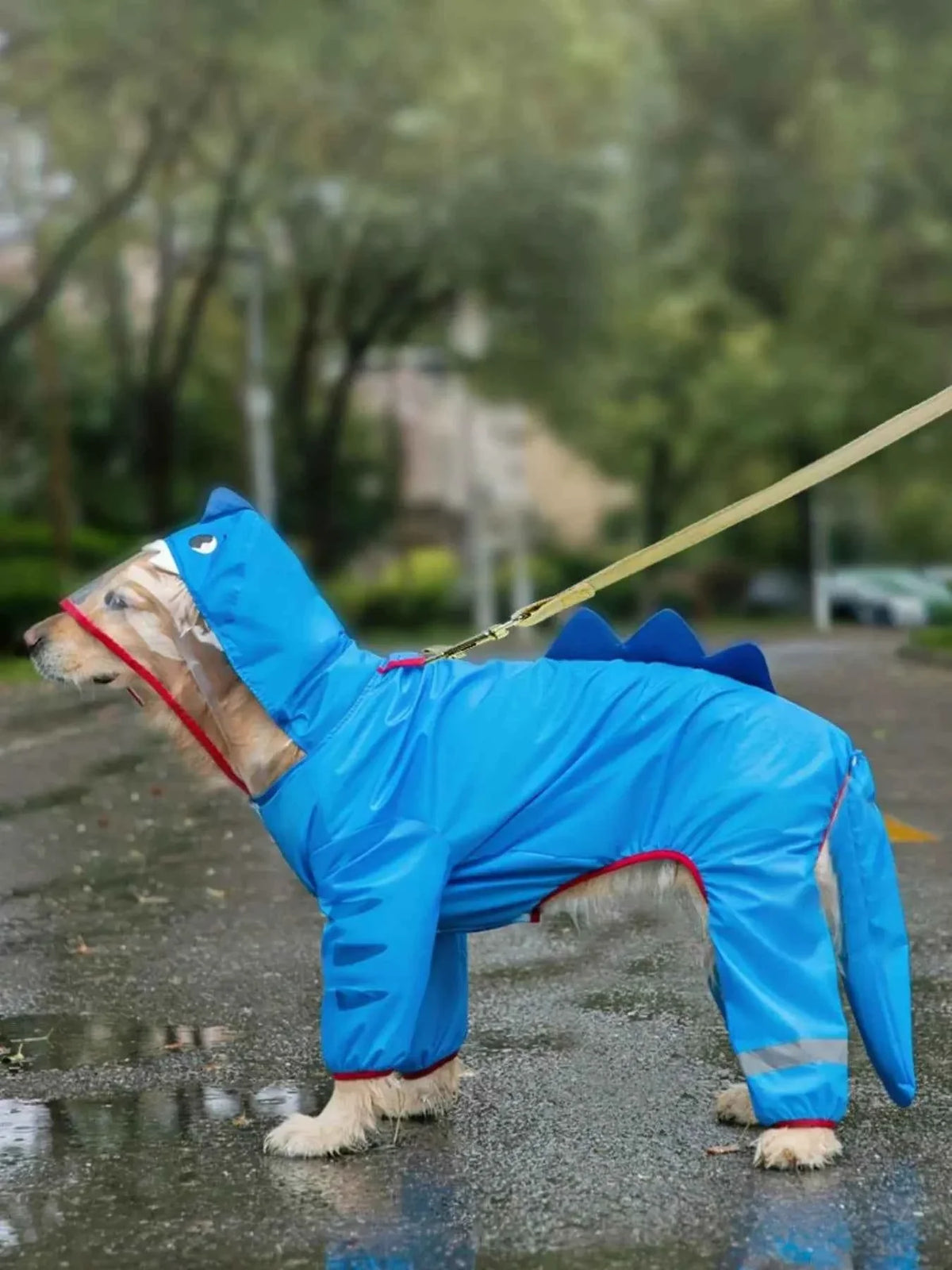 Waterproof Dog Raincoat - Dinosaur Style with Hood