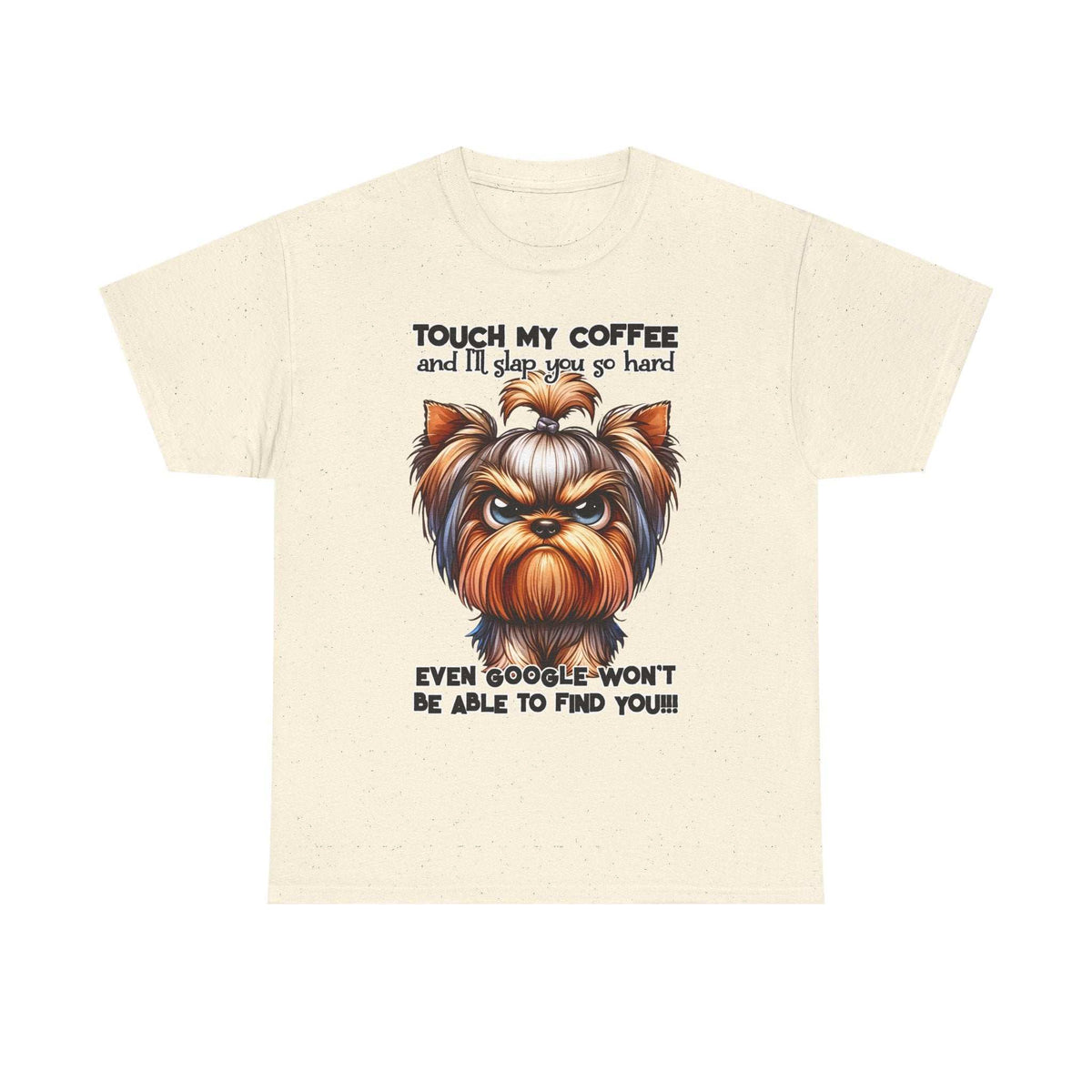 Funny Dog Graphic T-Shirt with Coffee Humor