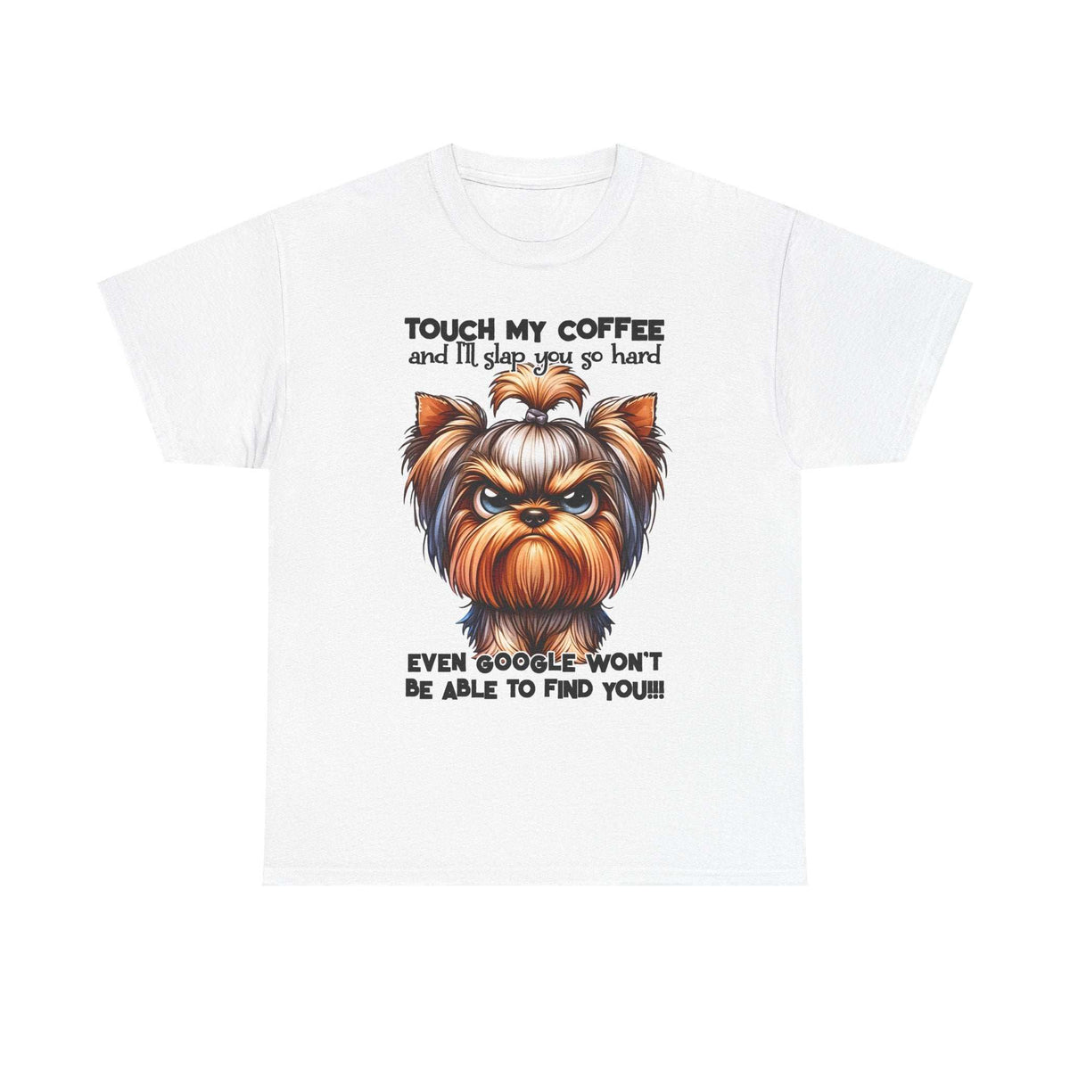 Funny Dog Graphic T-Shirt with Coffee Humor