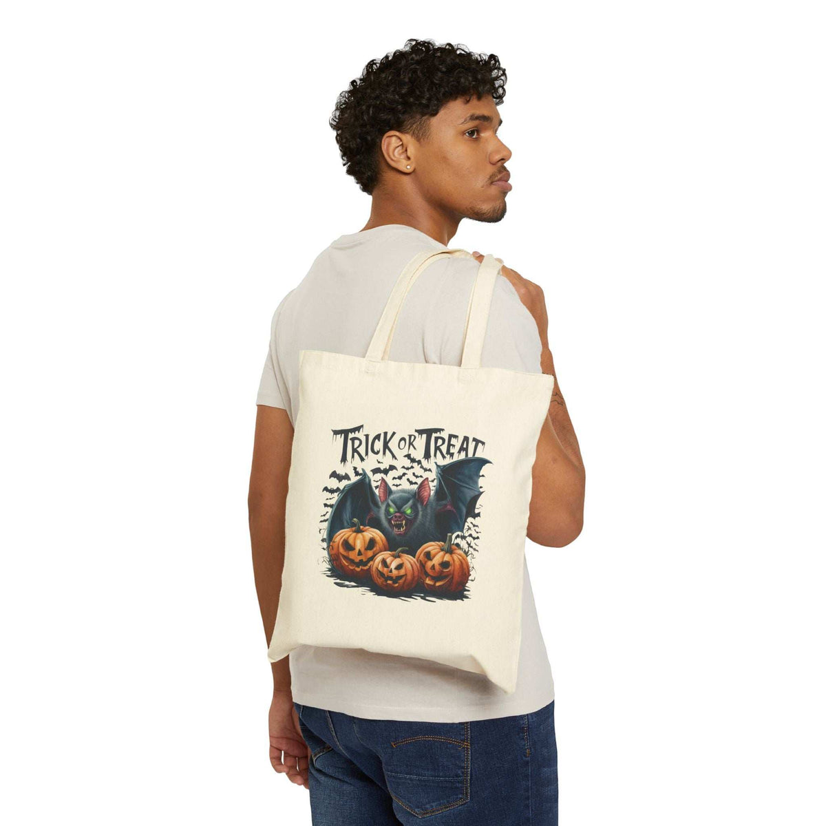 Halloween Cotton Canvas Tote Bag - Trick or Treat Candy Bandit