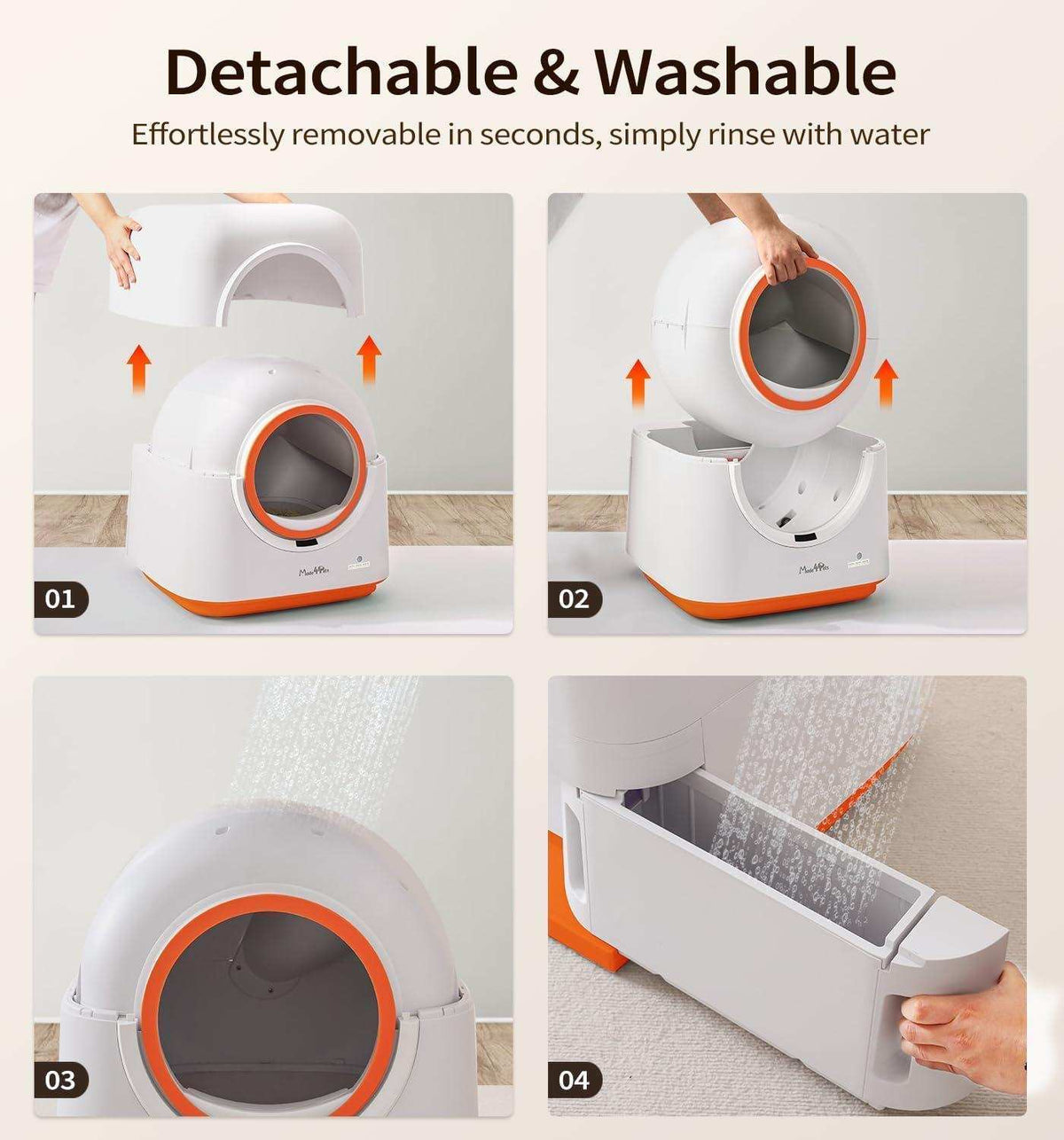 60L Smart App Control Automatic Infrared Sensor Cat Litter Box