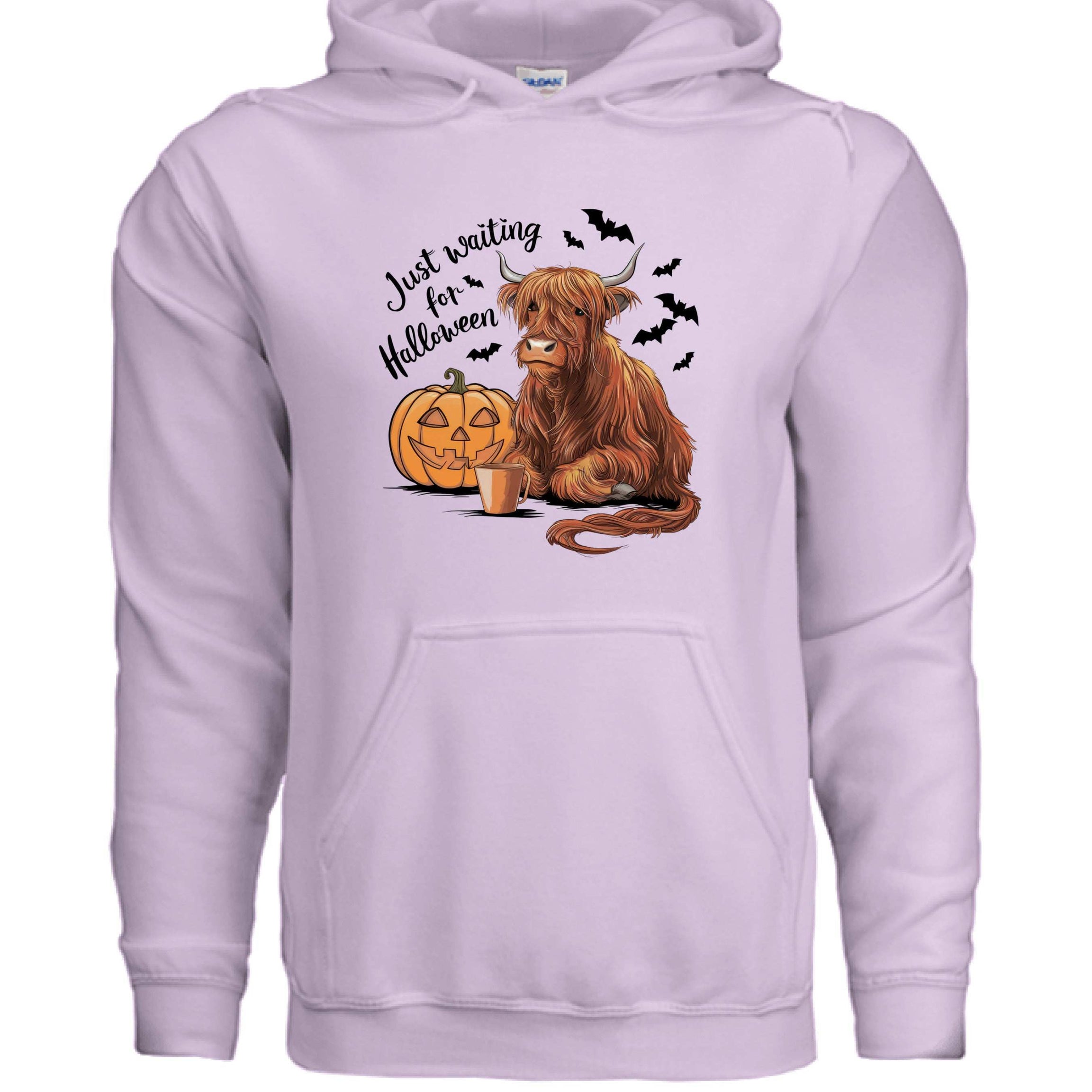 Waiting for Halloween Highland Cow Hoodie Sweatshirt