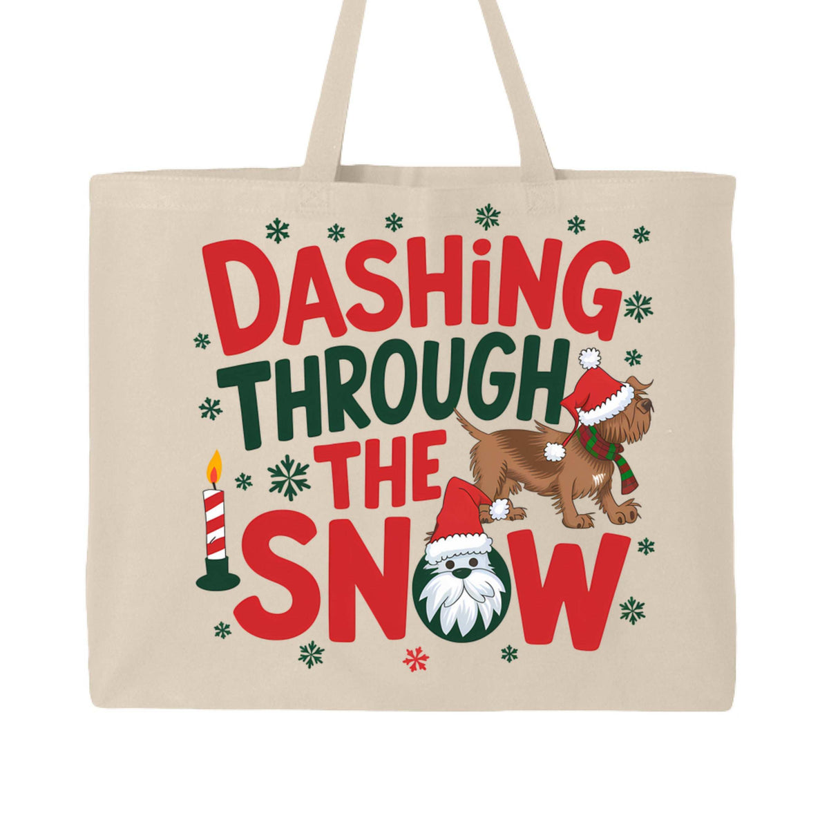 Dashing Through the Snow Holiday Tote for Dog Lovers - Canvas