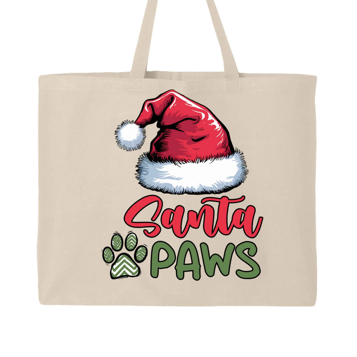 Santa Paws Holiday Tote with Santa Hat for Dog Lovers