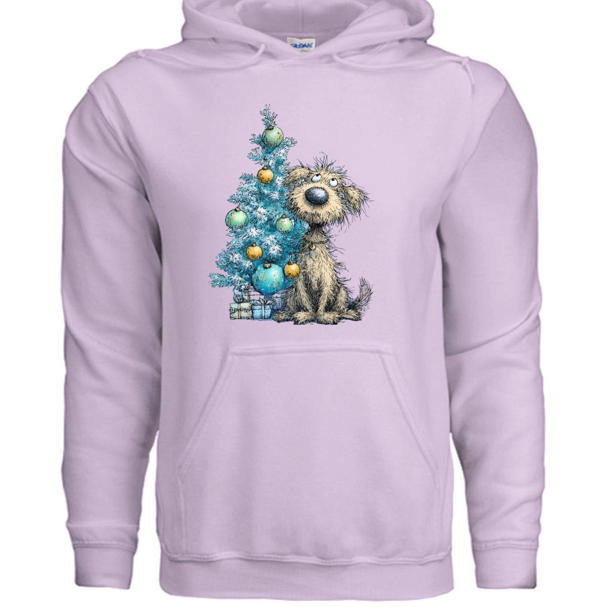 Whimsy Blue Tree Hoodie - Festive Christmas Sweatshirt