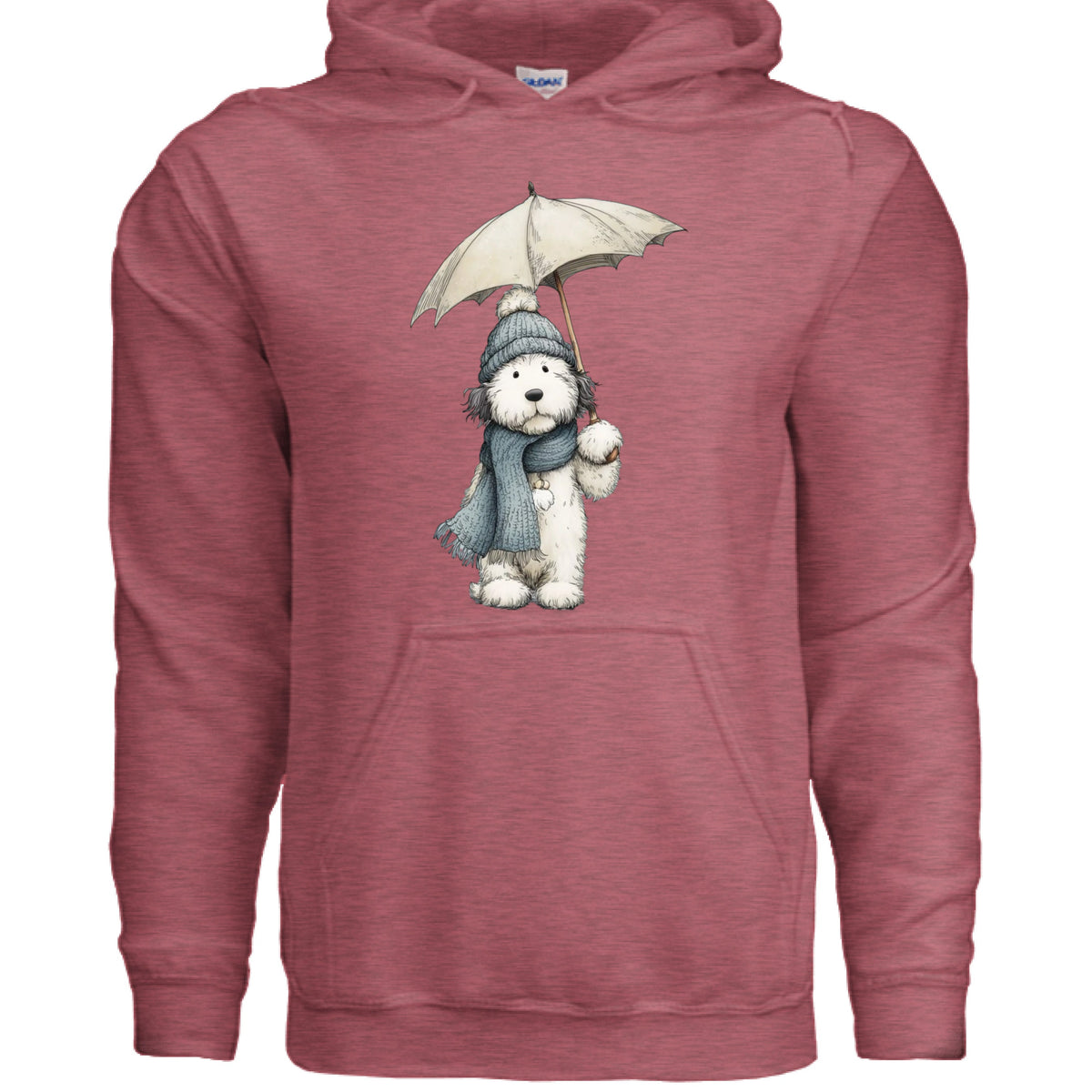 Rainy Day Pup Hoodie - Whimsical Dog Lover Sweatshirt