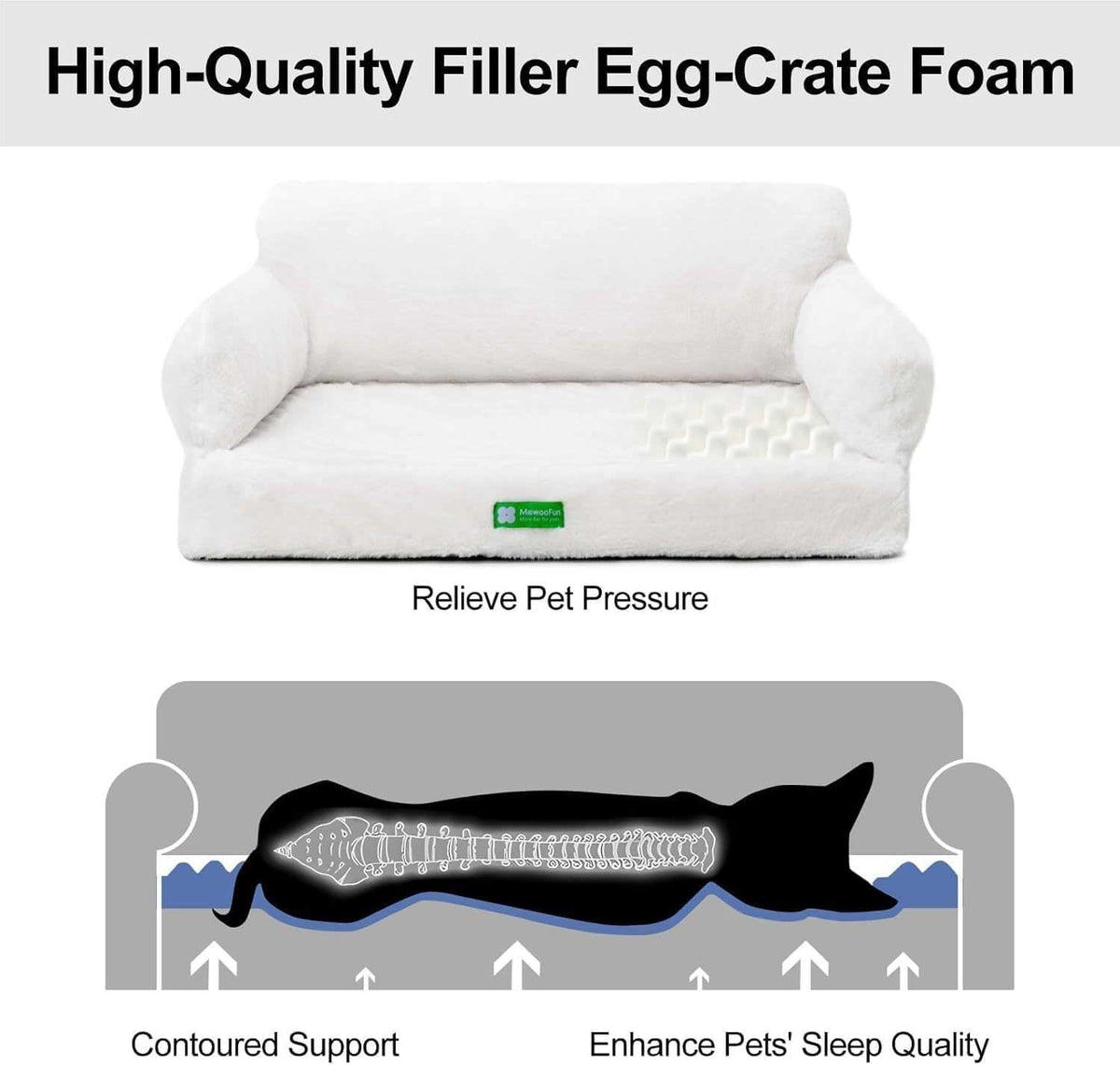Orthopedic Egg Foam Dog Bed - Washable