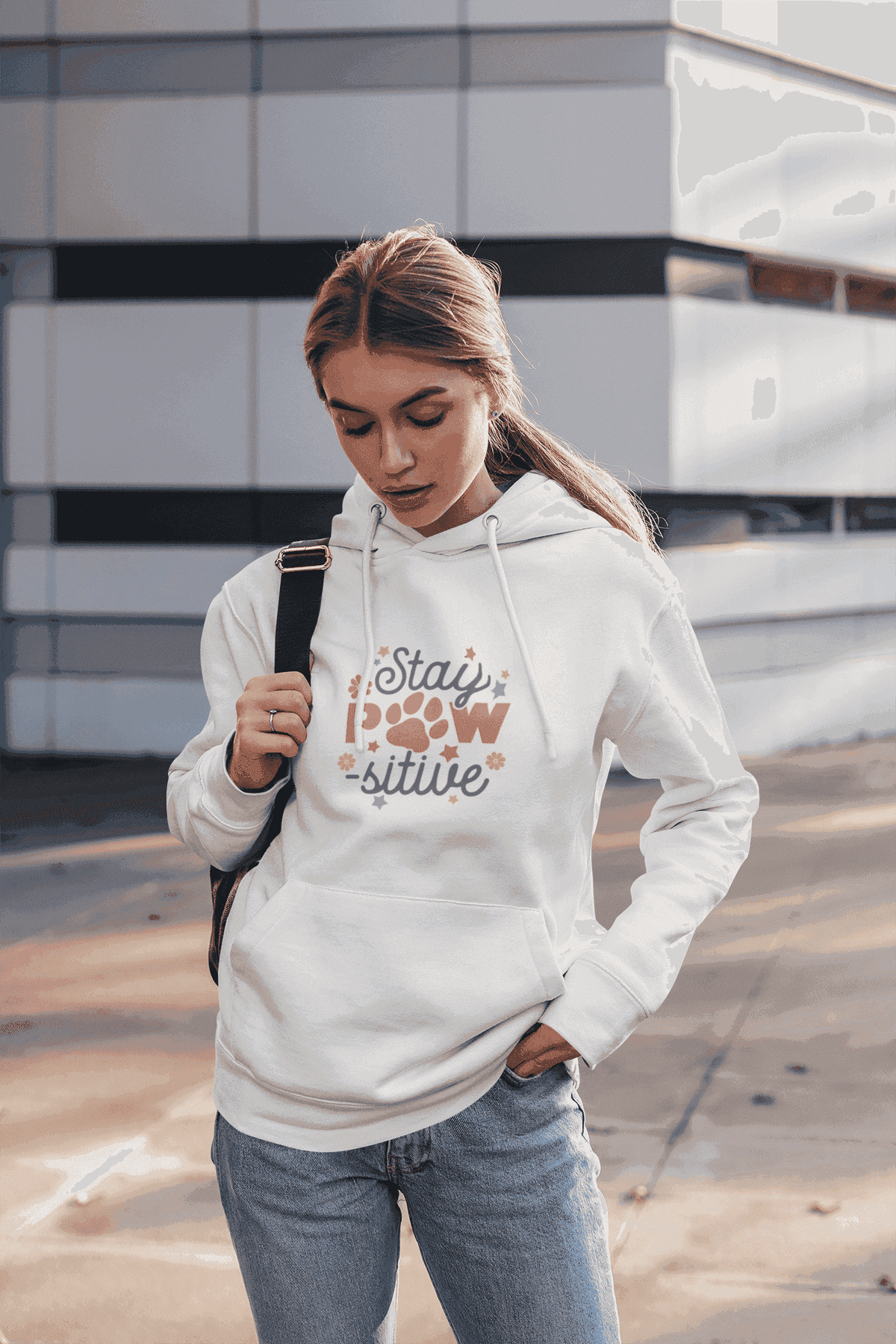 Stay Pawsitive Unisex Hoodie - Pet Themed Inspirational Hoodie