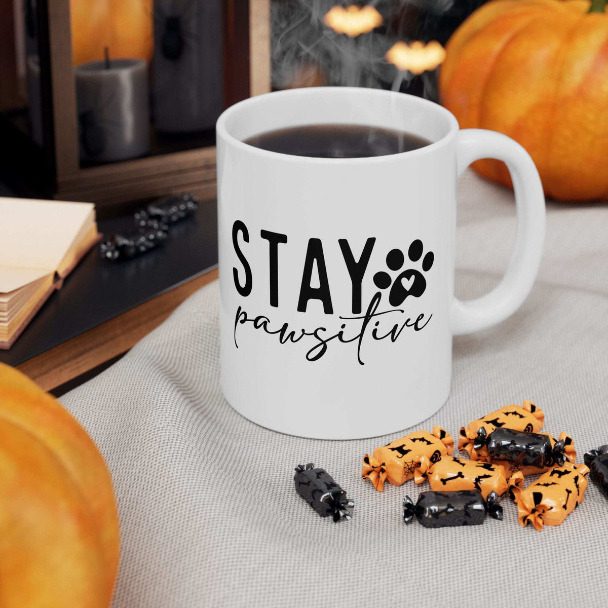 Stay Pawsitive Mug – Cute Dog Lover Gift