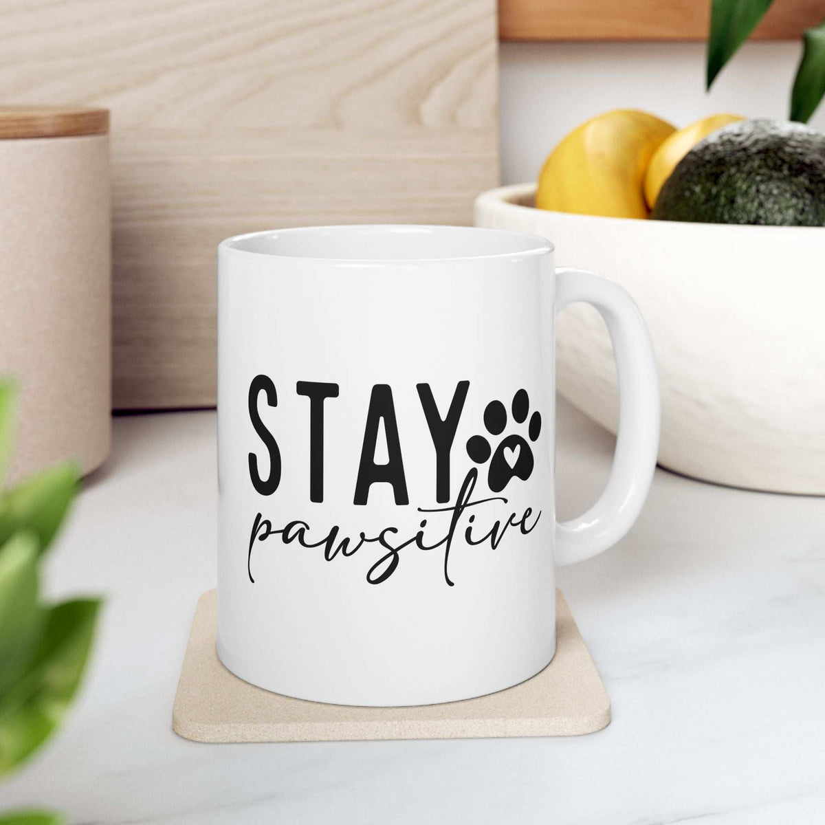 Stay Pawsitive Mug – Cute Dog Lover Gift