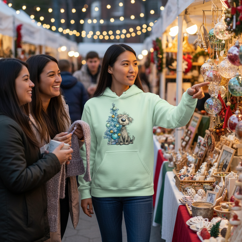 Whimsy Carol Hoodie - Festive Christmas Sweatshirt