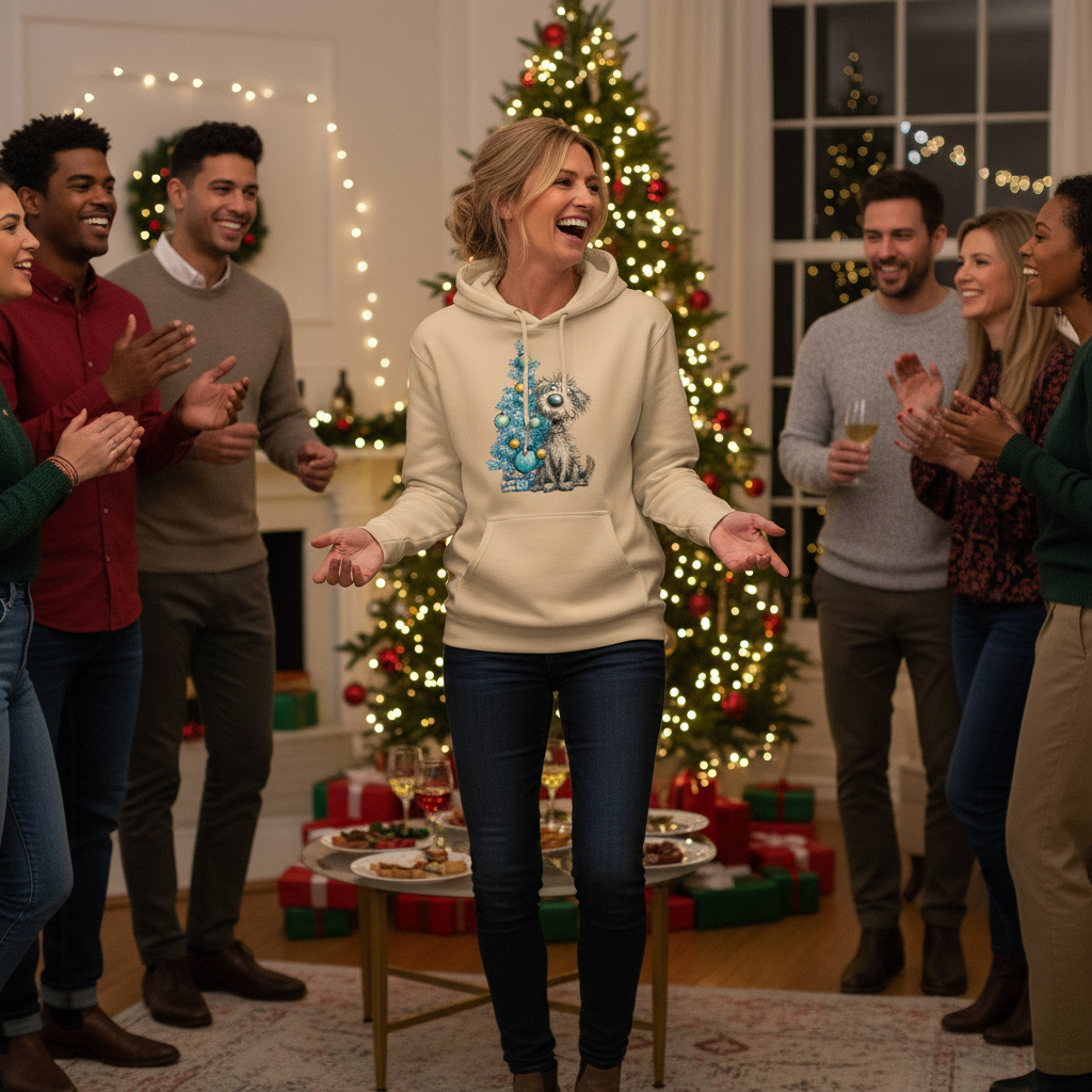 Whimsy Carol Hoodie - Festive Christmas Sweatshirt